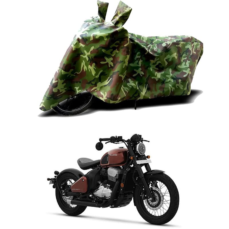 Image of 100% Water Resistant Full Bike Scooty Two Wheeler Body Cover Compatible for Jawa 42 /UV-Rays /Heat Protection /Birds Dropping /Scratchproof /Dust Proof /Waterproof /All Varients[Green MJ]