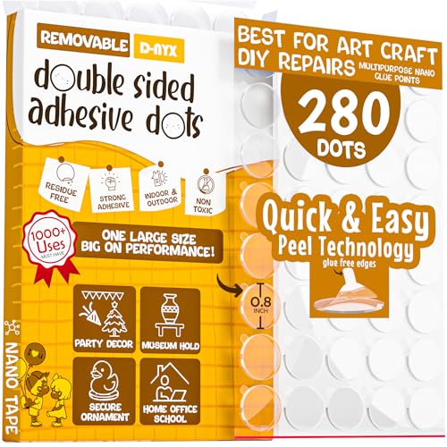 D-NYX Double Sided Tape Sticky Dot Removable Putty No Trace Clear Sticky Tack Waterproof Stickers...