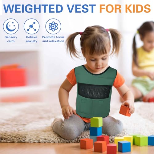 Image of Vest for Kids Including 6 Removable Weights (Green, Extra Small)