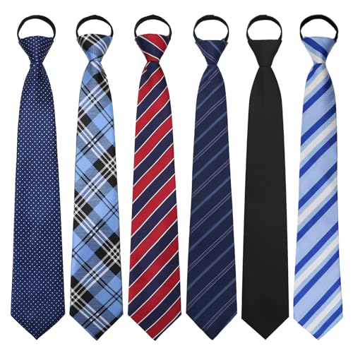 Image of Mens Tie Pre-tied Adjustable Men's Neckties, Zipper Ties for Men Accessories Business Wedding Party