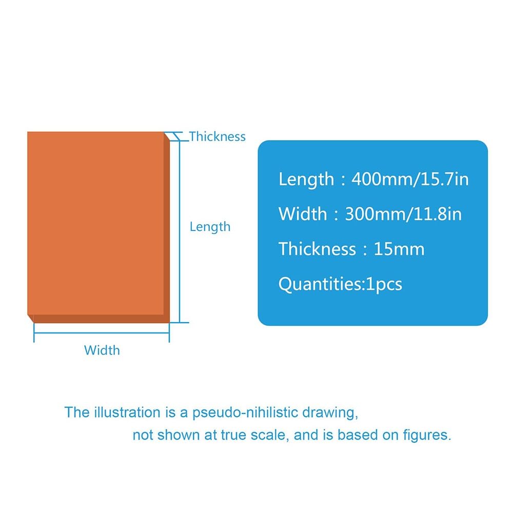 1pcs Insulated Phenolic Resin Sheet, Orange Thick 2-20mm, Orange Phenolic Plastic Sheet Resin Laminate Sheet for Electrical Processing, 30cmx40cm(Thickness 15mm)