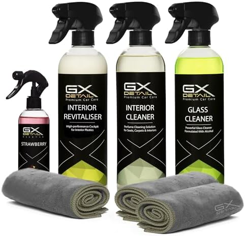 GxDetail Car Cleaning Kit with Accessories – Upholstery Cleaner, Dashboard Cleaner, Wiper, Includes Car Cleaning Accesso...