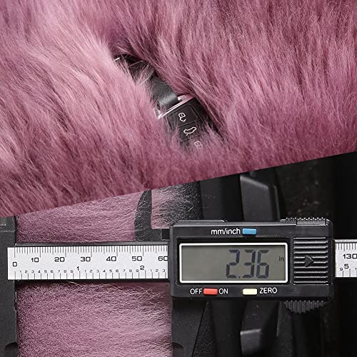 Image of IRIWOOL Sheepskin Armrest Cover Auto Center Armrest Cover Car Soft Console Pad, Fluffy Wool Auto Center Console Cover for Most Car Arm Rest Decoration Protector 9 x 14 Inch (Long Wool, Black)