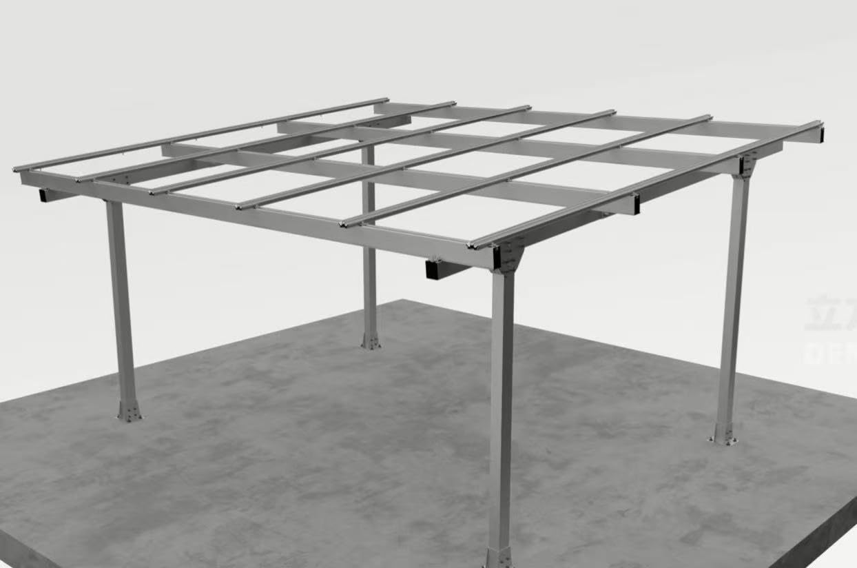 Carport Doppelcarport für 2 Autos - Überdachung für Autos - Aluminium, Silber