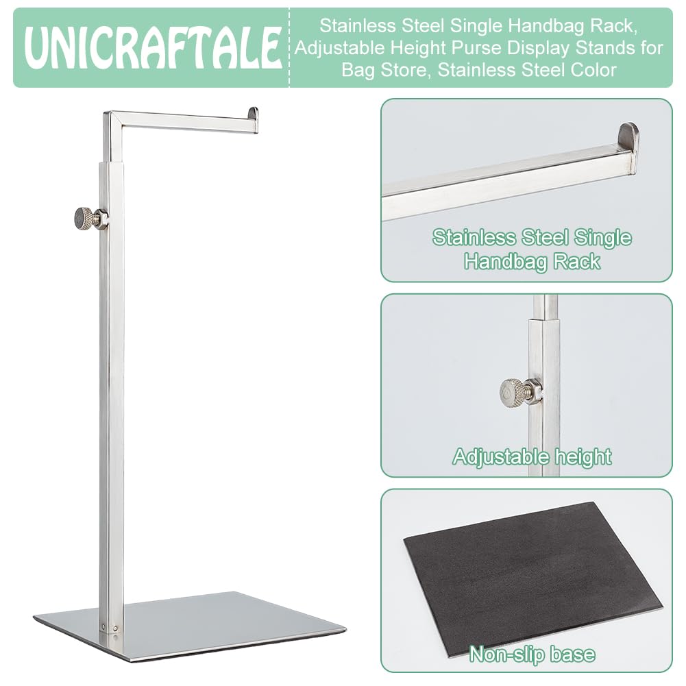 UNICRAFTALE 2 set di espositori per borse, altezza regolabile, in acciaio inox, per esporre borse e gioielli