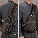 SAIION Men Fashion Casual Travel Hiking Crossbody Chest Sling Bag Rig One Shoulder Strap Bag Men Leather Chest Bags, 9455 Dark Brown