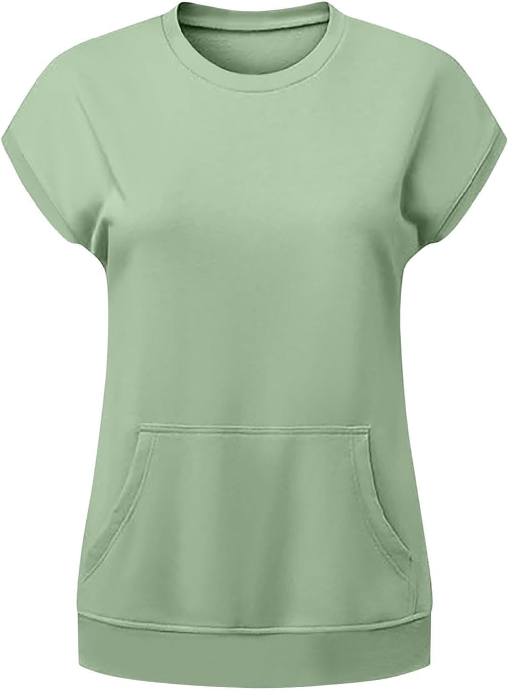 Short Sleeve Tops for Women with Pockets Summer Crewneck Trendy Sweatshirt Casual Solid Workout Lightweight 2026 Shirts Tops
