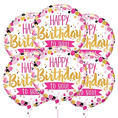 Image of AMFIN Birthday Balloons for Decoration /Happy Birthday Decoration /Birthday Foil Balloon /Round Balloons for Decoration /Foil Balloon Happy Birthday - Pack of 7