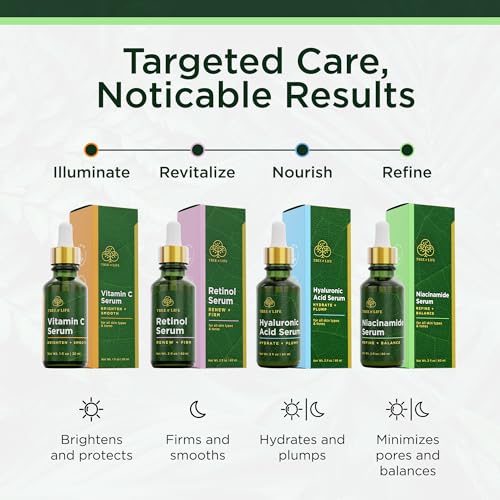 Image of Tree of Life Niacinamide Serum for Face - Brightening and Hydrating Face Oil for Dark Spots and Fine Lines - Suitable for Sensitive Skin - Dermatologist Tested Skin Care - 2 Fl Oz