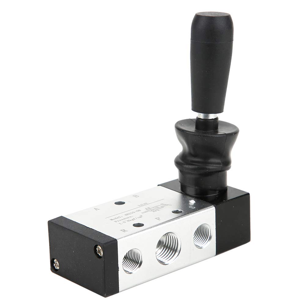 Pneumatic Manual Control Valve 5 Port 2 Position Hand Lever Valve 0~0.8Mpa Used in Industrial Control Systems, Pneumatic Air Hand Lever Operated Valve Solenoid Valve(4H210-08)