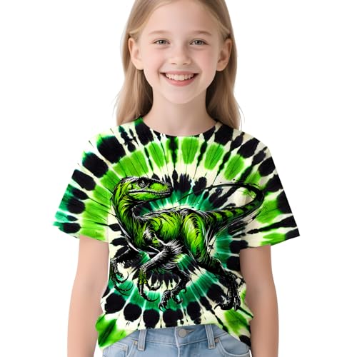 Image of Kids Neon Tie Dye Shirt for Boys Girls Tie-Dye T-Shirt Hippes Tshirt Senior Children Tee Size 6-16 Years Age