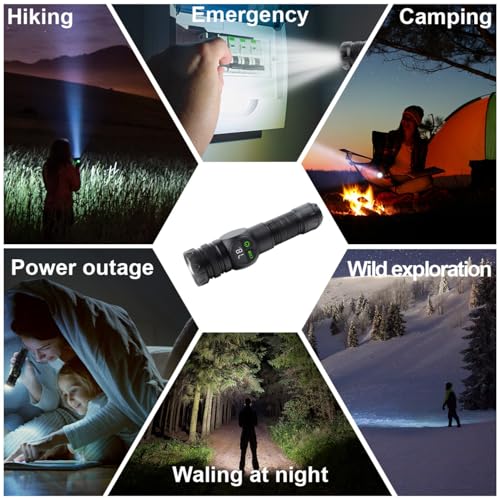 Cuteefun Powerful Torches LED Super Bright Rechargeable, 2800 Lumens Torch with LCD Digital Display, Magnetic Flashlight with COB Side Light, 9 Light Modes Zoomable for Power Cut, Camping, Emergency - Image 7