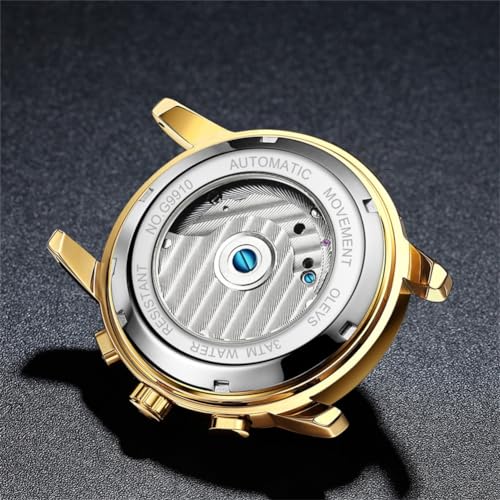 Image of OLEVS Men Automatic Watch Mechanical Self Winding Watches for Men Skeleton Business Dress Luminous Waterproof Diamond Week Month