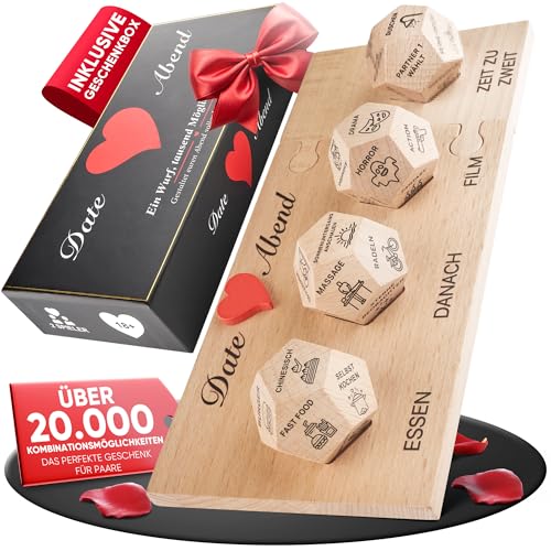 YourWish® Date Ideen - Spiel für Paare zu zweit, Couple Geschenke | Pärchen Geschenke für Freund & Freundin | Jahrestag Geschenk für ihn & sie oder zum Valentinstag | Date Night Würfel Paarspiel