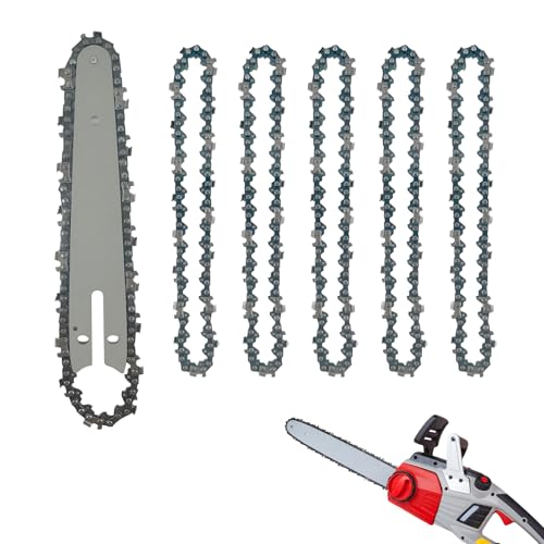 Lot de 5 mini chaîne de rechange avec barre de guide de rechange, 6 pouces chaîne pour tronçonneuse électrique, 37 maillons de transmission chaîne de...