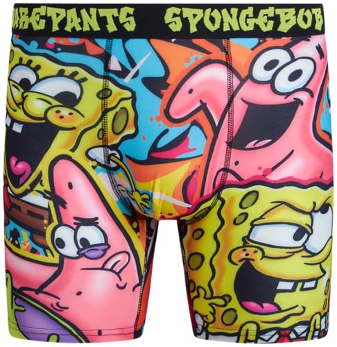 SpongeBob SquarePants Mens Boxer Briefs - Breathable Mens Underwear Boxer Briefs with Contoured Pouch (S-XL)