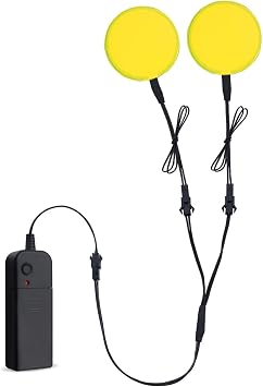 Electroluminescent Panels, EL Panels Light, Round Neon Eyes Decorative el Illumination Glowing Eyes Yellow, 50mm