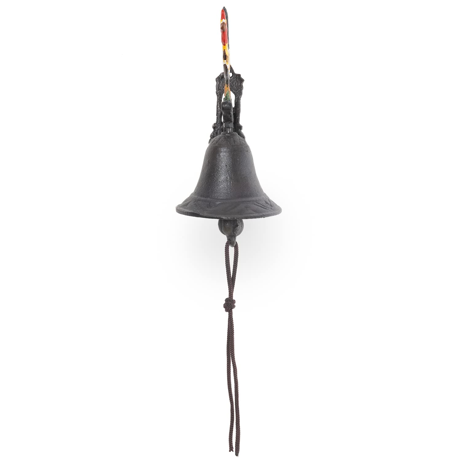 Moritz Campanello per porta a forma di gallo, giallo, da parete, in ghisa, rustico, design antico, stile retrò, piccolo