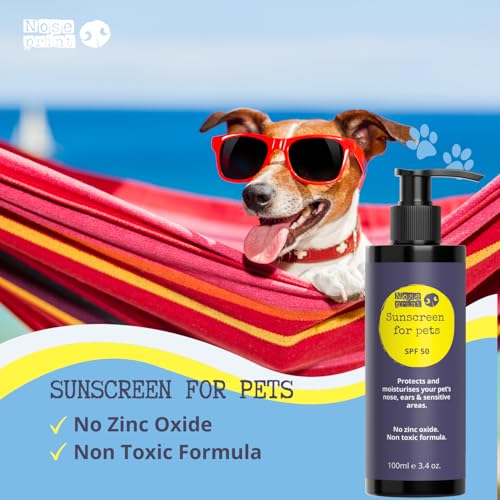 Noseprint LSF 50 Pet Sunscreen Lotion Flasche | Feuchtigkeitsspendender Sonnenschutz für Hunde und Katzen | Ungiftige Formel Hundenase | Hundepfotenbalsam Sonnencreme