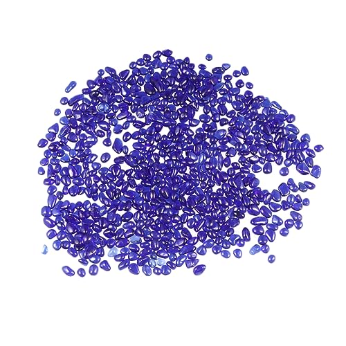 WOONEKY 500g Gravier Verre Coloré Pour Aquarium Décoration Diy Cristaux De Verre Bleu Foncé Pour Maison Et Magasin