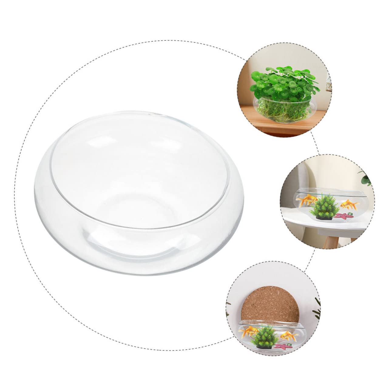 POPETPOP Maceta de Cristal Olla multifunción Olla Multifuncional decoración del Escritorio de Trabajo tazón de Burbujas de Vidrio decoración Retro Planta Maceta hidropónica pecera Loto