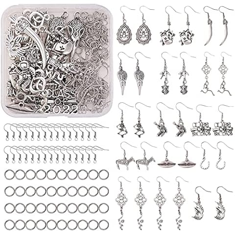 WEWAYSMILE 124 pcs Lattern Drop Earring Making Kit, DIY Drop Earring Making Kit, Women Earring Making Starter Kit, for Jewelry Repair and DIY Earring Making Cover