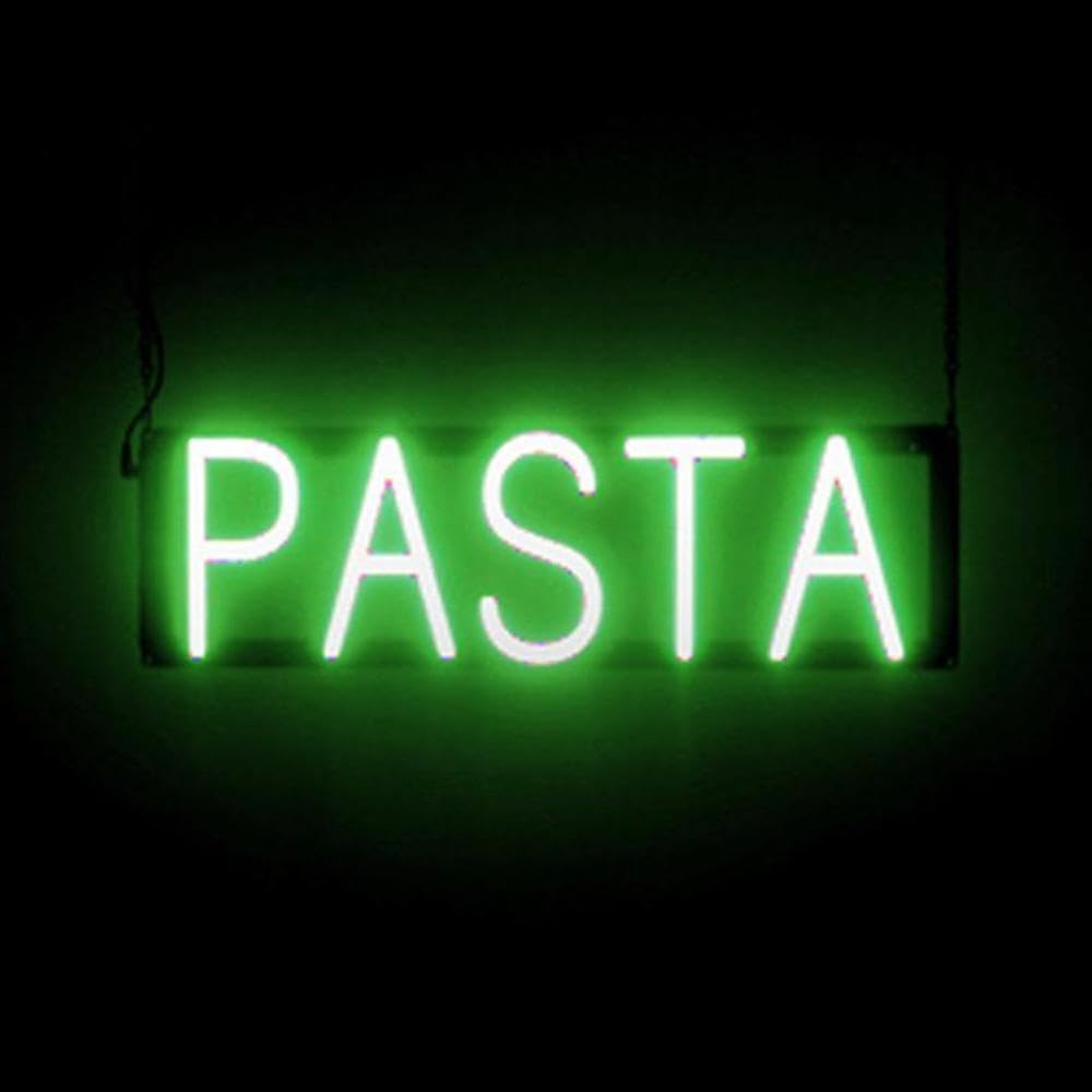 SpellBrite LED Neon PASTA Sign for Business - Green, 21" x 6"