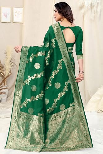 Image of MIRCHI FASHION Women Saree | Jacquard Banarasi Silk Woven Ethnic Motif Office Wear Sari