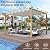 10x13Ft Woodgrain Aluminium Pergola Upgraded Retractable Outdoor Pergola with Canopy Modern Gazebo for Backyard, Patio, Porch, Grape Trellis - Beige Curtains