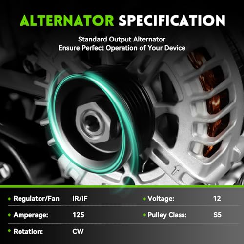 Image of 11265N New Alternator Replacement for Chevrolet Malibu 2008-2012 2.4L, Cobalt 08-10 2.2 2.4L, Pontiac G5 08-10 2.2 2.4L, Saturn Aura 08-09, Vue 08-10,Sky 2008 2.4L, 15828450, 22762984, AVA0078