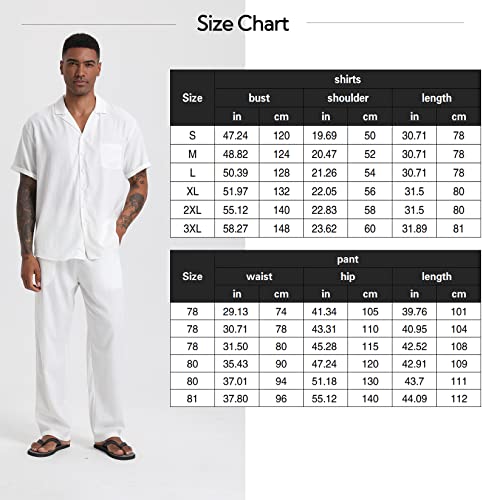 Siendiu Men's Beach Clothes 2 Piece Outfits Sets Casual Short Sleeve Button Down Shirt Yoga Pants Vacation Suit Summer Linen #TOP5