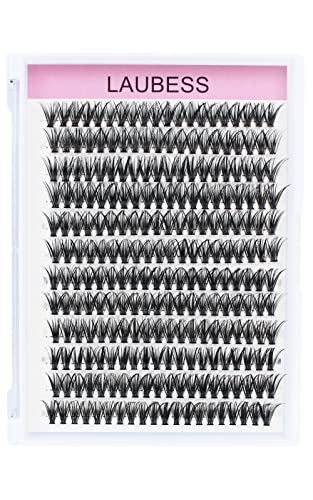 Image of Eyelash Clusters LAUBESS Lash Clusters Individual Lashes DIY Cluster Eyelash Extensions DIY at Home Waterproof Cluster Lashes (40D-D-13)