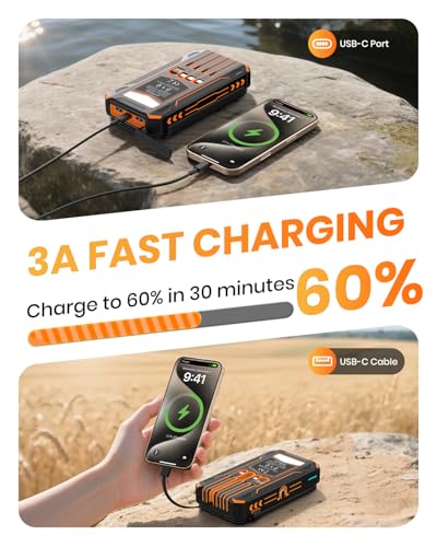 Cargador solar portátil SOARAISE 48000mAh con cables y paneles solares miniatura 4