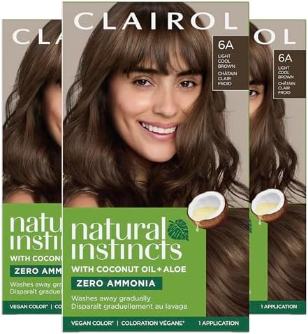 Clairol Natural Instincts Demi-Permanent Hair Dye, 6A Light Cool Brown
