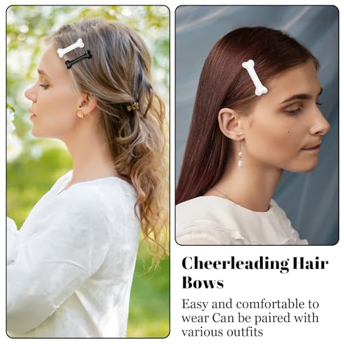 10 Pinzas para cabello hueso de resina blanco y negro miniatura 4