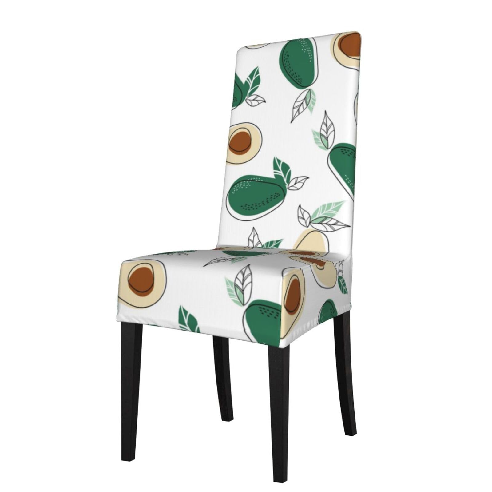 LKYMOH Simple Draw Fruit Avocado, Chair Covers Stretch Chair Slipcovers for Dining Room, for Party Pet Protection Universal Fit Soft Polyester