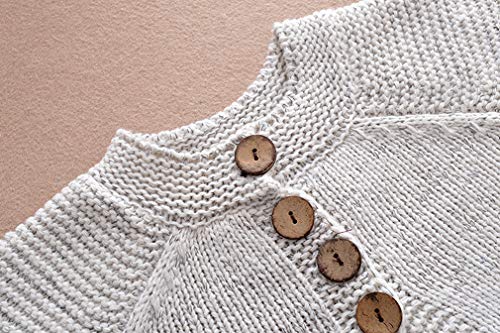 Baby Little Girls Cute Autumn Winter Button Knitted Sweater Cardigan Warm Thick Coat Jacket Clothes (Gray, 2T) #TOP4