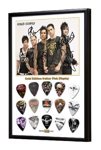 Avenged Sevenfold Limited to 100 Framed Gold 15 Plectrums Guitar Pick Display