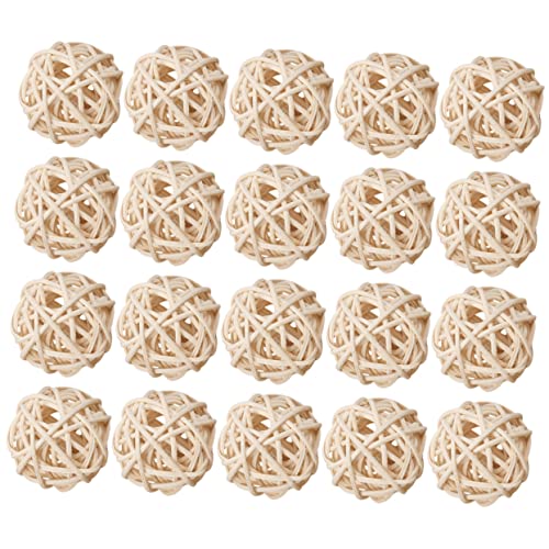 PRETYZOOM 20piezas Bolas Rattan Naturales Decoración Aromaterapia Sin Fuego Absorbentes Aceite Esencial para Hogar Coche Rellenos Decorativos para Jarrones Pequeños