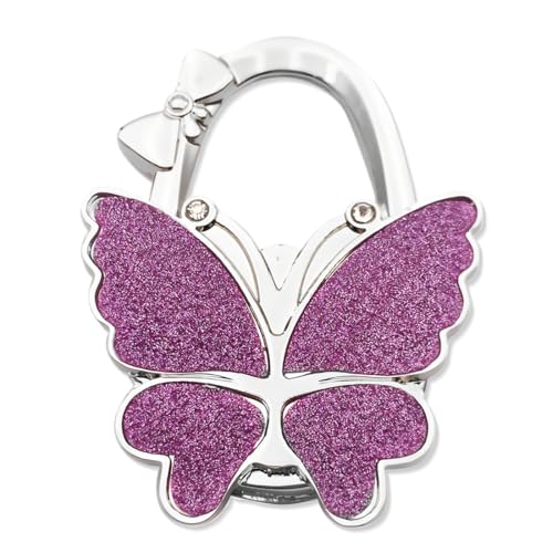 Gancho para bolso de mesa, colgador de bolso de mesa, colgador de bolso de mesa, gancho portátil para bolso de oficina, soporte para bolso plegable, idea regalo para mujeres (rosa)