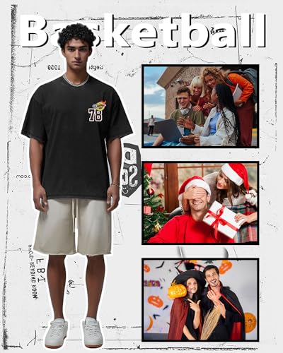 Mens Graphic Tees Vintage Unisex Acid Wash Streetwear Cotton Oversized T-Shirts Loose Fit Summer Tops for Men Women4