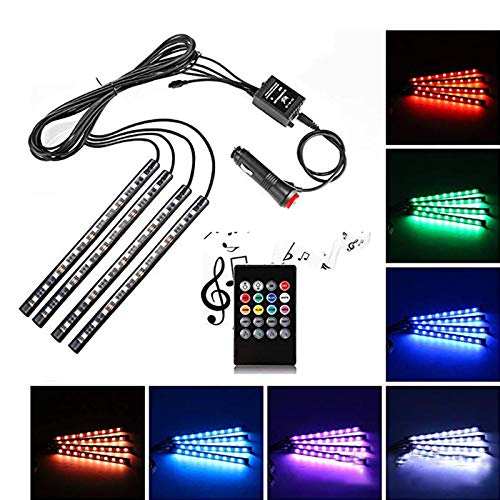 Preisvergleich Produktbild Winbang Autoinnenraumbeleuchtung, Mehrfarbenautoinnenraum-dekorative Lichter LED-Streifen beleuchtet Atmosphären-Lampe mit drahtloser Fernbedienung