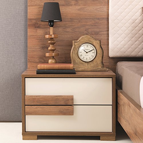 Adam and Illy AURA Nightstand, Marble Walnut/Ceramic