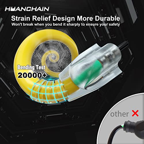 Huanchain 100 Ft 12/3 Gauge Heavy Duty Outdoor Extension Cord Waterproof With Lighted thumb #1