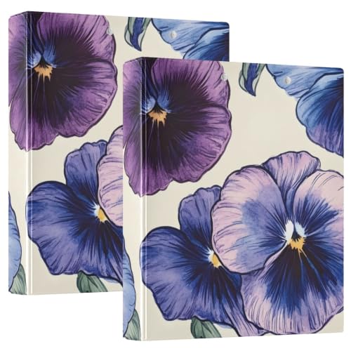 Classeur 3 anneaux D 3,8 cm grand classeur scolaire et professionnel motif floral ex2