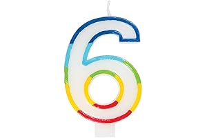 Velas de Cumpleaños Mágicas: Velas de Número "6" con Borde Arcoíris Vibrante