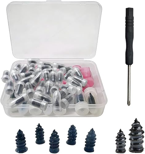 Tire Repair Rubber Nails Kit, 2026 New Vacuum Tire Repair Rubber Nail, Screw in Tire Repair Plugs, Fast Self-Service Tire Repair Tools for Car,