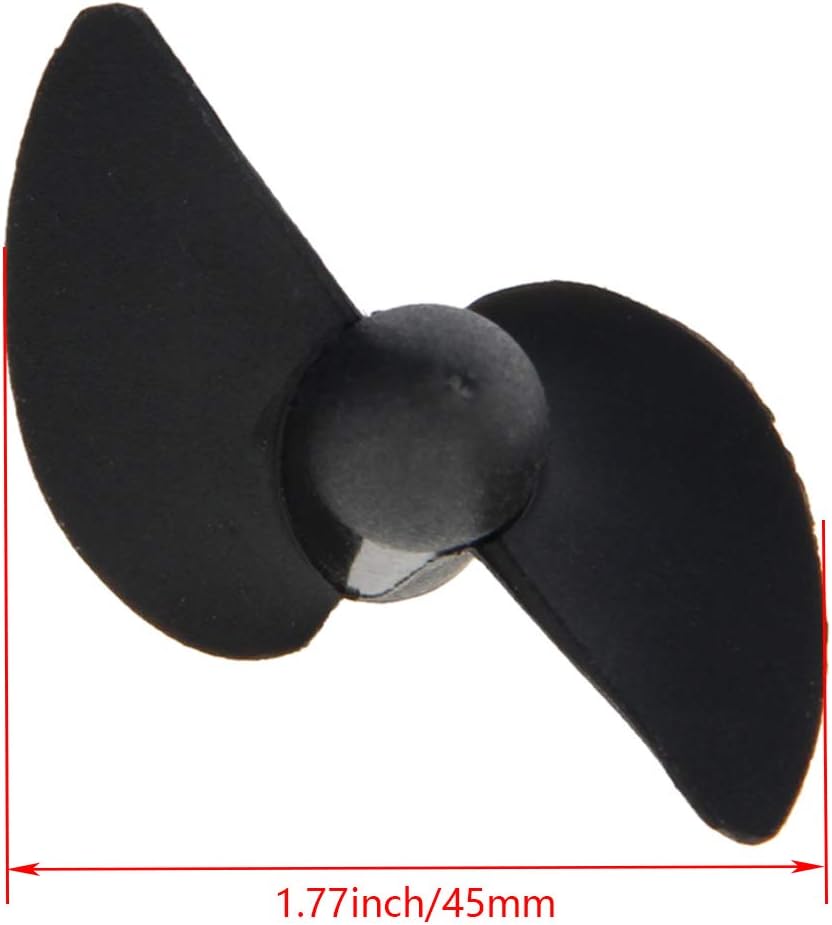 Fielect 1Pair 2 Blades CW/CCW Propeller for Ship Model Rc Boat Propeller Model Black Plastic Paddle 45mm Diameter 31.5mm Pitch M4 Hole Dia