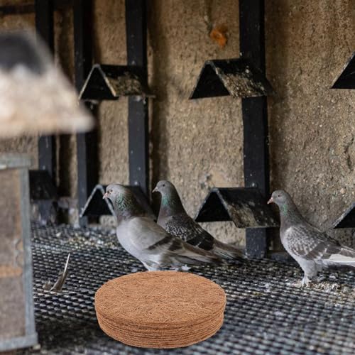 Image of Mipcase Coconut Fiber Pigeon Nest Mat 12 Pack 7.87 X 7.87 X 0.19 in Bird Nesting Pads for Pigeons Chicken and Poultry Breathable Nest Pads for Egg Protection and Breeding