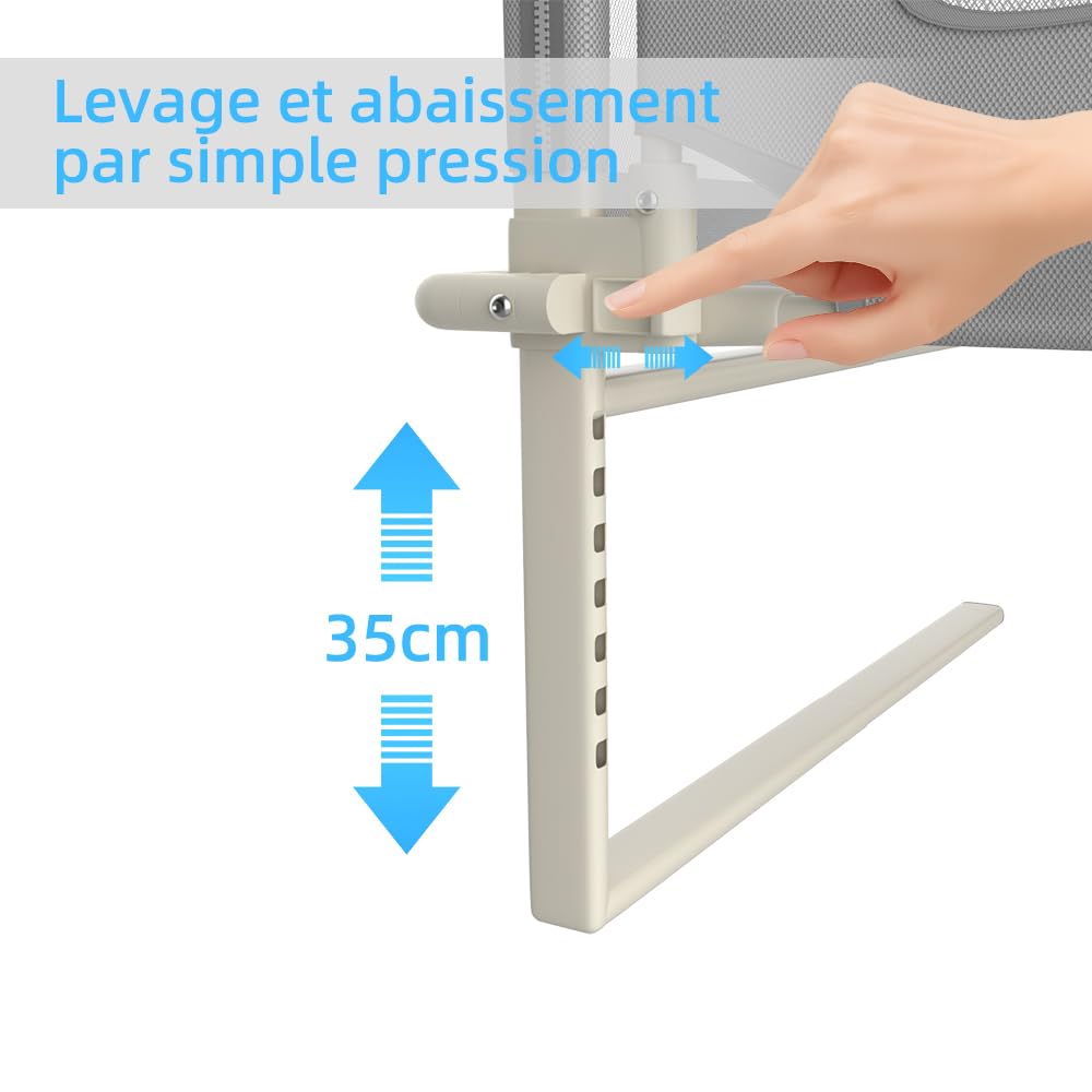 OHMG 3 en 1 Berceau Cododo pour Bébé, Berceau bébé evolutif, Hauteur Réglable, lit Pliant bébé, Lit Cododo de Bébé avec Moustiquaire, fenêtre en Maille Respirante et Visible, pour 1 à 36 Mois